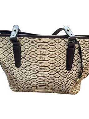 Brahmin Pricilla Pearl Dogwood Leather Satchel